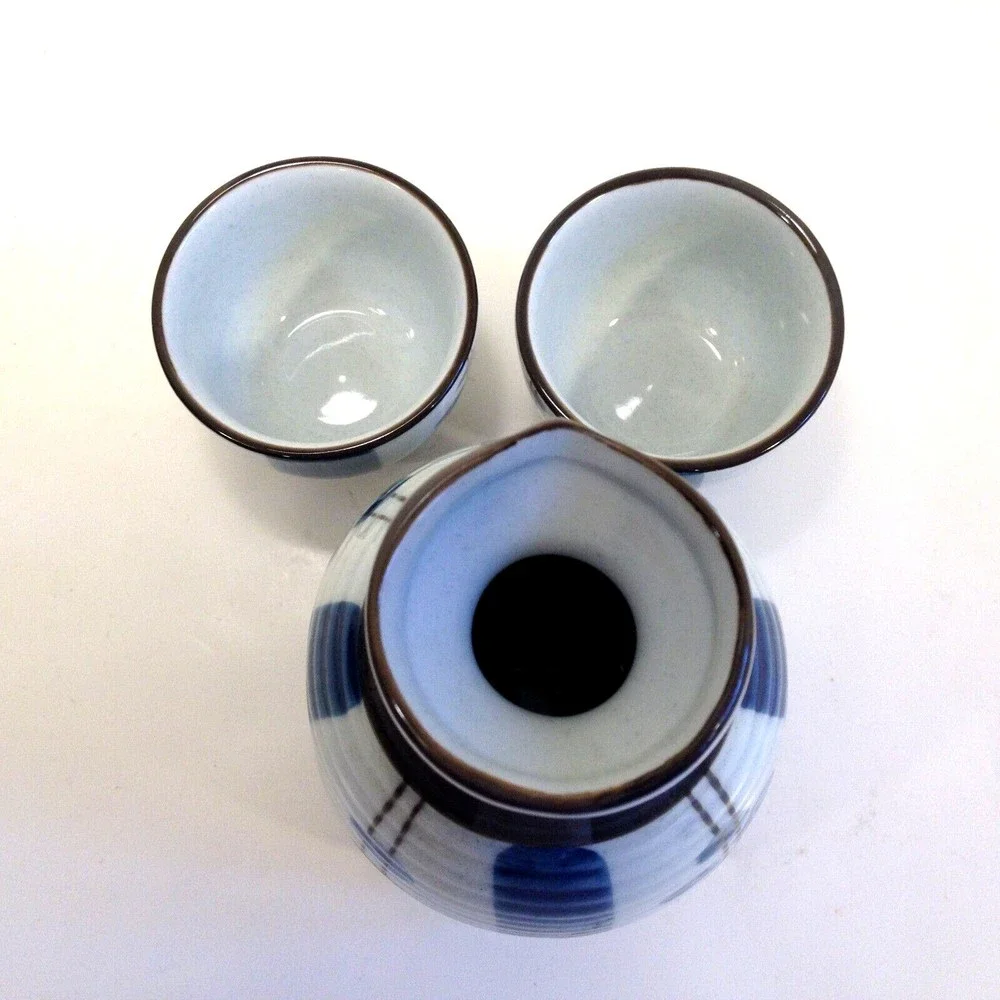 Vintage CIB Japanese Sake Set 3 Piece in Original Box #44T311